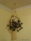 (MBR) HANGING PLANTER; HAS WHITE AND YELLOW ARTIFICIAL FLOWERS INSIDE CURRENTLY BUT CAN EASILY BE