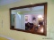 (FOY) RECTANGULAR MIRROR; CHERRY FRAMED WALL MIRROR IN EXCELLENT CONDITION. MEASURES 4 FT 3 IN X 2