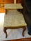 (FMR) FAUX MARBLE TOP TABLE; ONE OF A PR. CHERRY QUEEN ANNE FAUX MARBLE STEP END TABLE- 18 IN X 27