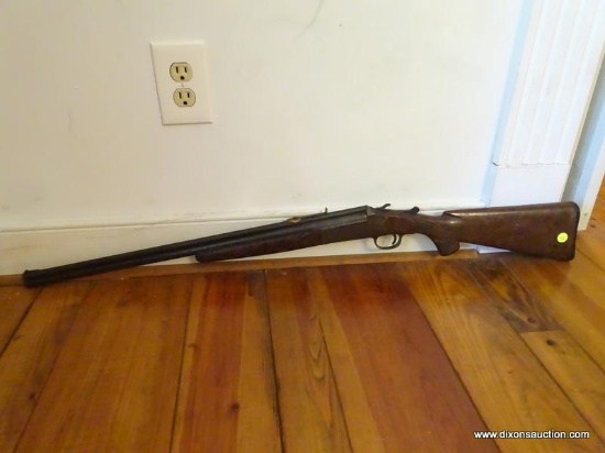 (MBR) ANTIQUE .22 LONG RIFLE; ANTIQUE RIFLE WITH WOODEN STOCK. MADE BY STEVENS ARMS CO. MODEL