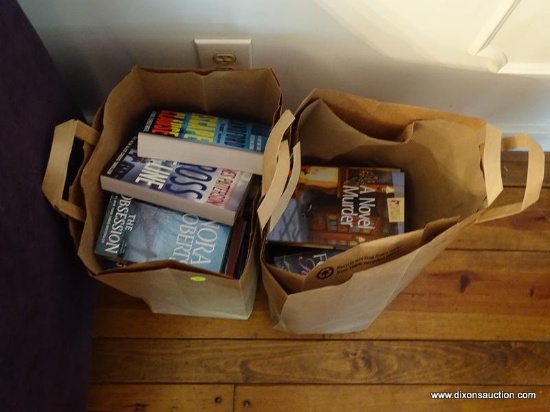 (LR) 2 BAG LOT OF BOOKS; INCLUDES VARIOUS NOVELS SUCH AS CROSS THE LINE, THE OBSESSION, ESCAPE