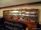 (FMR) WALL DISPLAY; PINE WALL DISPLAY SHELF - GOOD FOR DISPLAYING TRAINS AND COLLECTOR CARS- 12 FT.