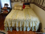 (BR2) FULL SIZE MATTRESS AND BOX SPRINGS; INCLUDES ALL BED LINENS AND PILLOWS AS WELL AS A HOLLYWOOD