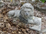 (OUT) CONCRETE LION STATUE; DEPICTS A LION LAYING DOWN FOR A REST. IS IN EXCELLENT CONDITION AND