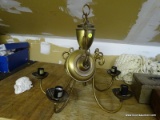 (ATTIC) CHANDELIER; BRASS CHANDELIER- 19 IN