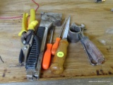 (ATTIC) TOOL LOT; TOOL LOT CONSISTS OF WRENCH METAL CUTTERS, STAPLER, SCREW DRIVERS, ETC.