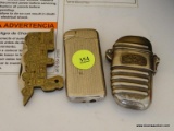 (KIT) 3 PIECE LOT; INCLUDES A CAMEL ADVERTISING LIGHTER, A SILVER TONED LIGHTER AND A TRAIN THEMED