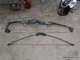 (GARAGE) 2 BOW LOT; 1 IS A COMPOUND BOW (HAS SOME DAMAGE), AND 1 IS A CREAM COLORED BOW WITH 2