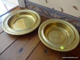 (FMR) OFFERING PLATES; 2 BRASS OFFERING PLATES- 12 IN AND 15 IN DIA.