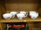 CERAMIC CUPS; MADE IN ITALY CUPS WITH HAND PAINTED STRAWBERRY THEME. ALL ARE IN GOOD USED TO USED