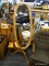 CHEVAL MIRROR; OAK 3 LEGGED MIRROR IN EXCELLENT CONDITION. MEASURES 2 FT 4 IN X 2 FT 9 IN X 5 FT 5