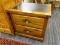 NIGHT STAND; MADE BY SHIP AHOY. PINE AND FORMICA TOP 2 DRAWER NIGHT STAND IN EXCELLENT CONDITION.