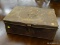 VINTAGE METAL TOOLBOX; INCLUDES CONTENTS OF ASSORTED BOY SCOUTS OF AMERICA TOOL BELTS. MEASURES 1 FT