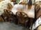PUB TABLE AND CHAIRS; SQUARE LEGGED PUB STYLE TABLE. IS IN VERY GOOD CONDITION! HOW ABOUT REPAINTING