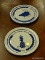 GORDONSVILLE POTTERY PLATES; 2 TOTAL. 1 HAS A PINEAPPLE PATTERN AND 1 HAS A GRAPE PATTERN. BOTH