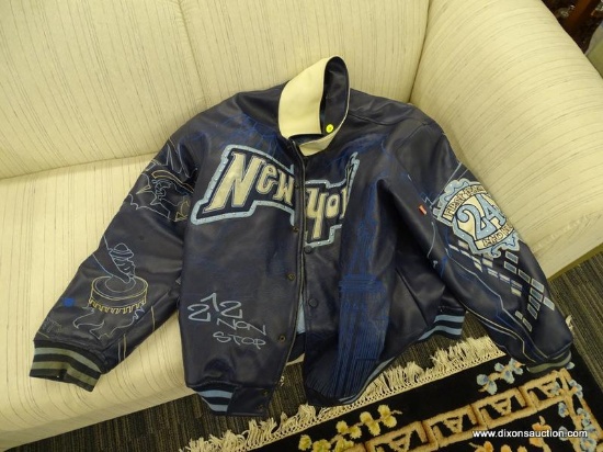 RAW BLUE MEN'S JACKET; RAW BLUE NAVY, AND CAROLINA BLUE NEW YORK " KING OF  THE FIVE BOROUGHS" | Estate & Personal Property | Online Auctions | Proxibid