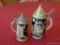 (DIN) BEER STEINS- 2 GERMAN BEER STEINS, ONE MARKED W. GERMANY- 9 IN AND 7 IN