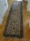 (HALL) ORIENTAL STYLE RUNNER; HAND TUFTED ORIENTAL STYLE RUNNER IN IVORY AND BLUE FLORAL- 30 IN X 98