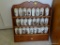 (BR1) HUMMEL SPICE RACK; PINE SPICE RACK WITH DRAWER CONTAINING 25 HUMMEL PORCELAIN SPICE CONTAINERS