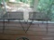 (PORCH) STANDS; 3 METAL STANDS- 2 MESH WIRE TOP STANDS- 19 IN X 15 IN X 18 IN AND A ROUND STAND NO