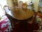 (DIN) DINING TABLE AND CHAIRS; FRENCH PROVINCIAL LEGGED MAHOGANY DINING TABLE WITH ORIGINAL TABLE