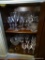 (DIN) STEMWARE LOT; SET OF SILVER RIMMED STEMWARE- 8 WINE GLASSES AND 8 CORDIALS, 6 PLAIN CORDIALS,