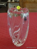 (DIN) CRYSTAL VASE; SIGNED ORREFORS CRYSTAL VASE- 8 IN H