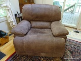 (LR) ELECTRIC RECLINER; FAUX SUEDE ELECTRIC RECLINER 45 IN X 34 IN X 40 IN