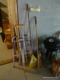 (BASE) MISC. LOT; LOT INCLUDES WALKER, BROOM AND PAINT ROLLER WITH EXTENSION