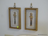 (LR) PR. OF PICTURES- PR. OF GOLD PAINTED SHADOW BOX FRAMES WITH 3 DIMENSIONAL APPLIED SCULPTURES- 6