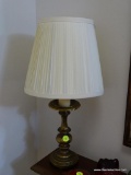 (LR) LAMP; BRASS LAMP WITH SHADE- 18 IN H