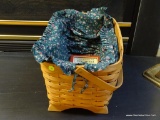 (LR) PETERBORO BASKET; HANDMADE PETERBORO MAGAZINE BASKET WITH BRASS TAG- 18 IN X 12 IN 13 IN