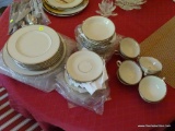 (DIN) LENOX CHINA; 56 PCS. OF LENOX CHINA IN THE MONTCLAIR PATTERN- PLACE SETTING FOR 8- 8 DINNER
