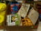 TRAY LOT OF ASSORTED PET ITEMS; LOT INCLUDES A 20 FT SUPER TIE OUT, A 20 FT CABLE TIE OUT, A YELLOW