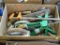 TRAY LOT OF ASSORTED ITEMS; LOT INCLUDES ASSORTED CEMENT TOOLS, A CAULK GUN, A BAR CLAMP, AND MORE!