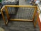 WOODEN BABY/PET GATE; WOODEN FRAMED 3 SIDE BABY/PET GATE WITH BLACK WIRE MESH. REMOVE SCREWS AND