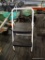 COSCO STEP LADDER; BLACK AND WHITE COSCO 2-STEP LADDER MODEL NO 3887. MEASURES 1 FT 3 IN X 1 FT 5 IN