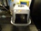 CAT LITTER BOX; 2 PIECE GREY CAT LITTER BOX WITH SNAP ON HANDLED TOP. HAS FRONT OPENING. PERFECT FOR
