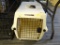 PETMATE VARI KENNEL; CREAM COLORED PETMATE DELUXE VARI KENNEL JR FOR SMALL DOGS. HAS FRONT DOOR AND