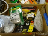 TRAY LOT OF ASSORTED ITEMS; LOT INCLUDES A YELLOW JACKET IN-LINE GFCI, HOPPY 16 GAUGE 25 FOOT ROLL