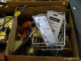 TRAY LOT OF ASSORTED ITEMS; LOT INCLUDES A GORDON SWIVEL HEADLAMP, A LUFKIN 25 FT TAPE MEASURE,