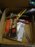 TRAY LOT OF ASSORTED ITEMS; LOT INCLUDES A RAZOR TOOTH SAW BLADE, A SHARK SAW EXTRA FINE CUT 10 5/8