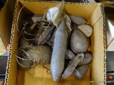 LEAD WEIGHTS; BOX LOT OF LEAD FISHING WEIGHTS
