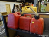 GAS CONTAINERS; 2- 1 GAL. PLASTIC GAS CONTAINERS AND 1- 2 GAL. CONTAINER