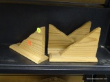 SHELF SUPPORTS; 2 PR. OF WOODEN SHELF SUPPORTS- 3IN X 8 IN