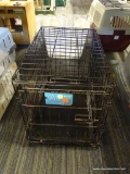 LIFE STAGES DOG CAGE; BLACK METAL DOG CAGE BY LIFE STAGES, HAS FRONT LATCH DOOR AND REMOVABLE