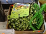 BOX OF FISH AND REPTILE DECOR; BOX CONTAINS A BRAND NEW FANCY PLANTS CYPRESS MAT, AND SOME ASSORTED