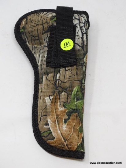 TREBARK BY SUPERLACE HOLSTER; IS CAMOUFLAGE IN PATTERN AND MEASURES 9 IN LONG
