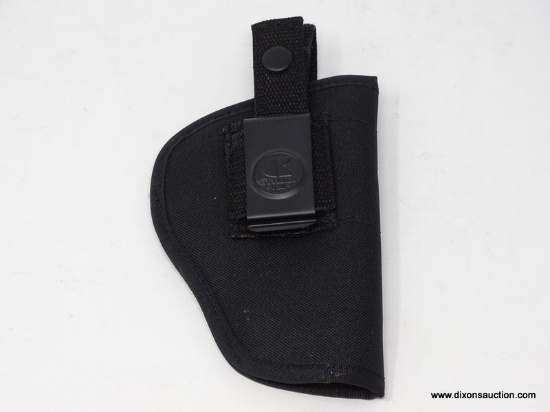CLOTH HOLSTER; MADE BY OUTBAGS IN THE USA. MEASURES 7 IN LONG