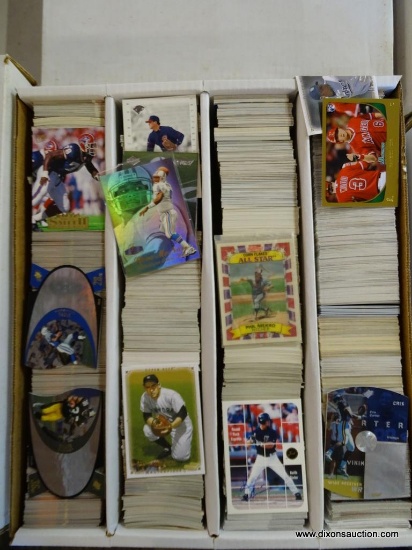 BOX OF UNRESEARCHED BASEBALL AND FOOTBALL CARDS; BOX OF 3,200 UNRESEARCHED BASEBALL AND FOOTBALL